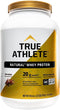 True Athlete Natural Whey Protein - Chocolate, 20g Protein per Serving, Probiotics, Hormone Free (2.5 Pound Powder)