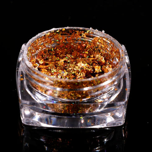 Nail Art Chameleon Glitters, Chunky Iridescent Holographic Flakes Confetti Powder for Nail DIY Craft (2 Boxes)