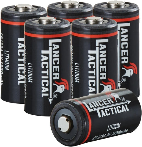 Lancer Tactical CR123A 1300mAh Lithium Batteries, 3 Volt, 10-Year Shelf Life for High Intensity Flashlight