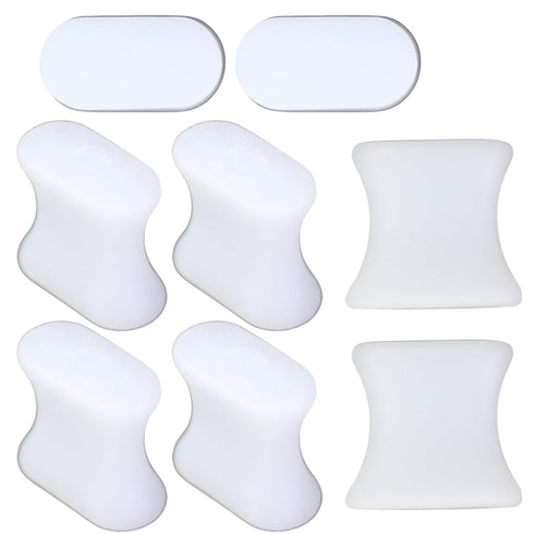 Iconikal 8-Pack Gel Toe Spacers, Medium Bunion Cushion Separator & Foot Pain Relief