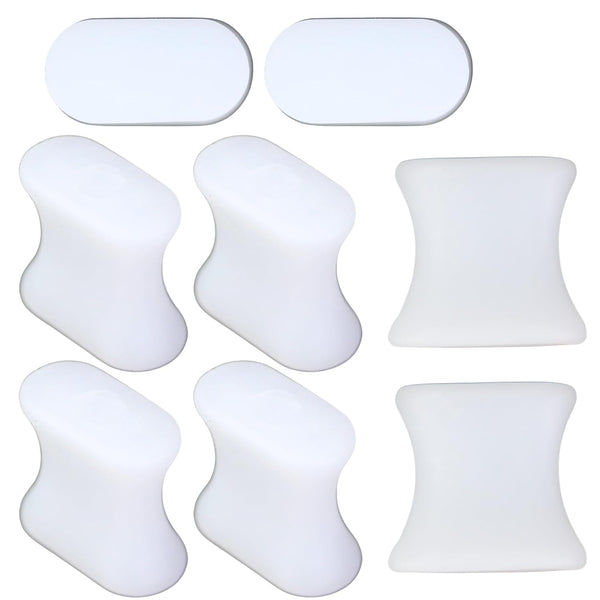 Iconikal 8-Pack Gel Toe Spacers, Medium Bunion Cushion Separator & Foot Pain Relief