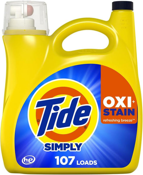 Tide Simply Oxi Boost + Ultra Stain Release - 151 fl oz, 107 Loads, Refreshing Breeze Scent