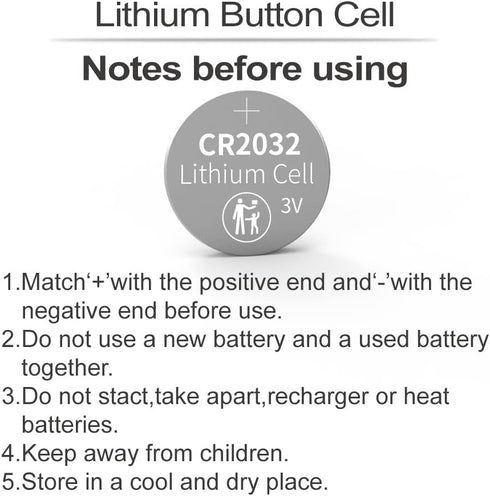 40 Pack CR2032 Batteries, 3V Lithium Coin Battery for Small Electronic Devices, 5 Year Shelf Life