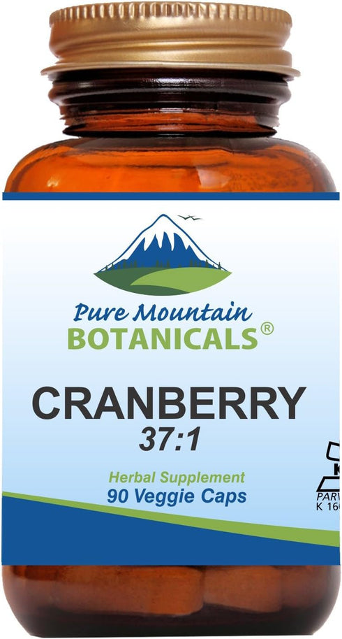 Pure Mountain Botanicals Cranberry Capsules - Kosher Vegan Supplement with 400mg Cranberry Concentrate