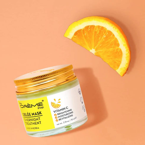 The Crème Shop Vitamin C Gelée Overnight Face Mask, Korean Anti-Aging Treatment Mask, 2.36oz