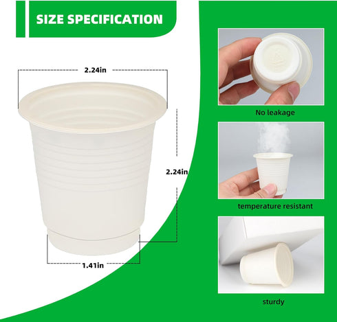 SHAUMN 3 oz Cups,100pcs Compostable Disposable Bathroom Mouthwash&Rinse Small Snack Cups for Kids,Mini Drinking Cups