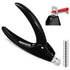MORGLES Acrylic Nail Clipper with Magnets, Magnet Nail Cutters for Fake Tips with Length Measurement, Black