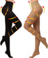 KISSLIFE 2 Pairs Compression Pantyhose Women Support Hose 20-30 mmHg Closed Toe Graduated