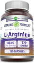 Amazing Formulas L-Arginine Supplement - 500 Mg Per Serving, Non-GMO, Gluten Free Capsules (120 Count)
