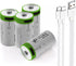 USB CR2 Lithium Ion Rechargeable Battery, High Capacity 3.7V 300mAh, 1.5 H Fast Charge, 1200 Cycle - 4-Pack
