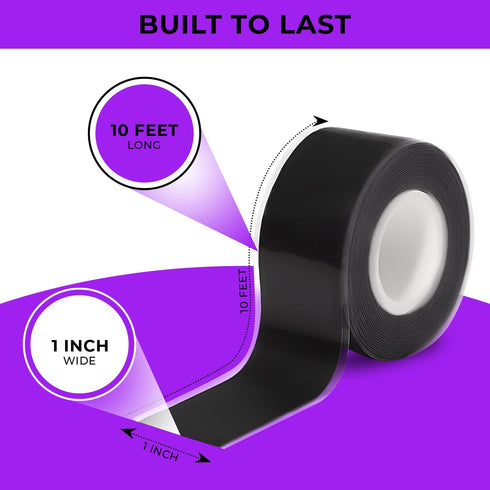 Silicon Grip Tape for Pull Up Bar - Non-Slip Fusion Silicon Wrap for Gym Equipment - Waterproof Rubber Tape 1 Inch X 10