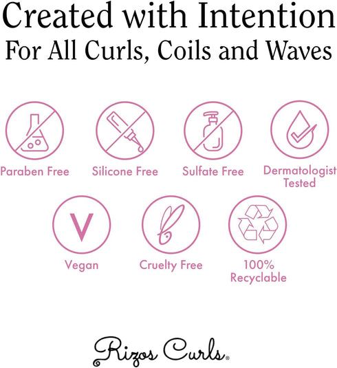 Rizos Curls Alcohol-Free Volumizing Hair Spray, Touchable Hold Without Crunch, Infused with Rosemary & Argan Oil