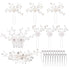inSowni 28 Pack Silver Flower Pearl Wedding Bridal Hair Side Combs and U Shaped Hair Pins Clips for Women Girls