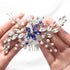 Olbye Blue Rhinestone Wedding Hair Comb Bridal Accessories for Bride and Bridesmaids Silver Hair Piece