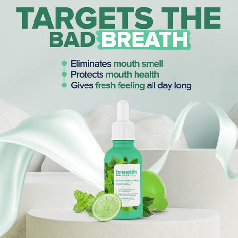 Bad Breath Treatment - Dry Mouth Smell Removing Drops, Handy Fresh Breath Oil Serum, 20 mL (Pack of 1)
