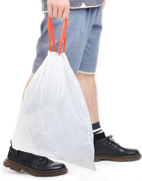 Magesh 4 Gallon Small Drawstring Trash Bags, 30 Counts, White