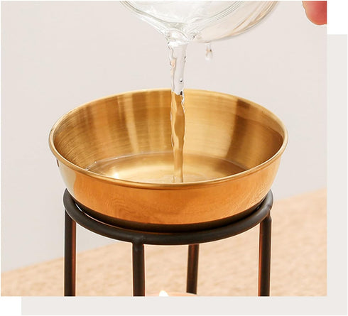 Qsvbeeqj Essential Oil Diffuser Oil Burning Stand with Stainless Steel Bowl Oil Diffuser for Long Fragranced in Any