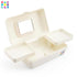 Caboodles Pretty in Petite Makeup Box, Two-Tone White on White, Hard Plastic Organizer Box with 2 Swivel Trays