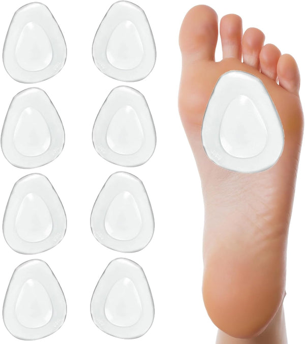 4 Pair Metatarsal Pads for Women, Gel Self Adhesive Foot Pads for Pain Relief, Easy to Clean & Reusable