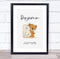 The Card Zoo New Baby Birth Details Christening Nursery Bear Initial B Keepsake Gift Print