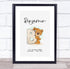 The Card Zoo New Baby Birth Details Christening Nursery Bear Initial B Keepsake Gift Print