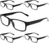Gaoye Men's 5 Pack Reading Glasses, 1.5, Blue Light Blocking Prescription Readers