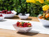 Posh Setting 4 Pack Small White Plastic Serving Bowls, Heavy Duty Disposable Candy Snack Buffet Salad Bowls