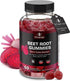 Beet Root Gummies - Super Nitric Oxide Beets Supplement - Red Beetroot Heart Chews, 60 Chewables