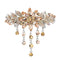 Luxury Hair Barrettes - Flower Tassel Design Rhinestone Hairpin, Crystal Hair Clip for Women Girls, Champagne
