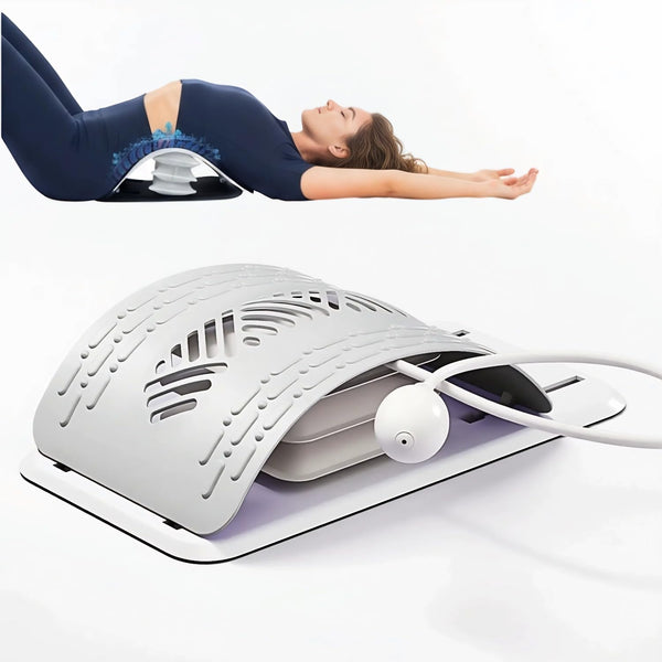 MIEKARA Back Stretcher for Lower Back Pain Relief, Adjustable Lumbar Traction Device, Spinal