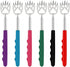 6 Pack Telescoping Back Scratcher - Portable Extendable Bear Claw Backscratchers in Black, Blue, Green, Purple, Red,