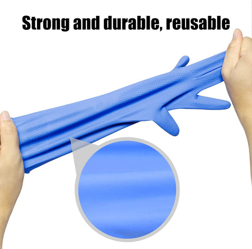 IUCGE 3 6 Rubber cleaning gloves or Pairs for Household,Reuseable dishwashing gloves for Kitchen.