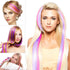 YaFex 12 Pcs 22 Inch Clip in Hair Extensions, Rainbow Colored Party Highlights Long Straight Synthetic Hairpieces for