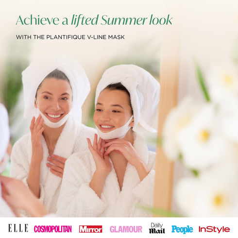 PLANTIFIQUE V-Line Collagen Mask for Face, 5 PCS Chin Strap for Skin Firming