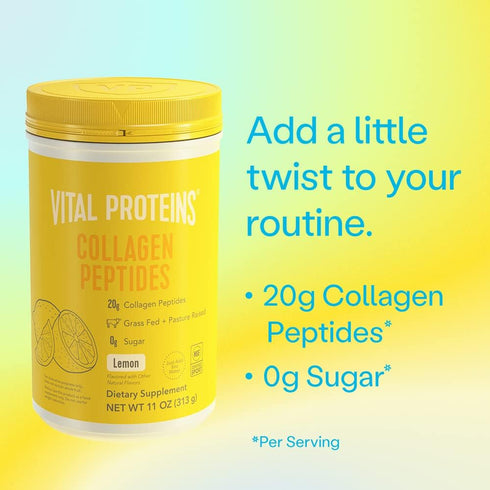 Vital Proteins Collagen Peptides Powder - Promotes Hair, Nail, Skin, Bone, and Joint Health, Lemon 11 Ounce