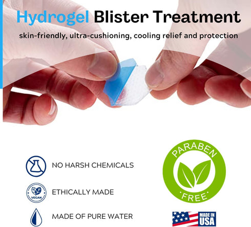 Hexagels Plus Aloe Vera Hydrogel Pads, Blister Prevention and Treatment, Instant Cooling Relief, 50ct Hexagon Pads