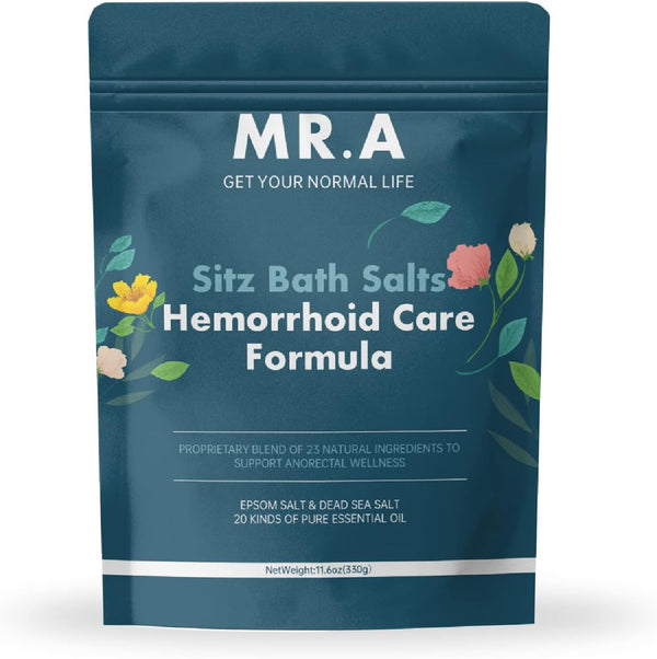 Sitz Bath for Hemorrhoids, Premium Grade 23 Ingredients, Epsom Salt Dead Sea Salt Essential Oils, 11.6 oz Treatment