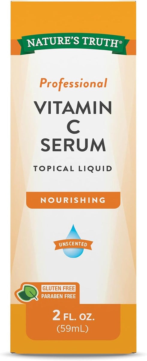 Nature's Truth Vitamin C Serum, 2 oz, Nourishing Oil for Face & Skin, Unscented