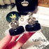 2 Pack Fashion Contact Lens Case, Cute Crown Black White Leak Proof Portable Box Kit with Mirror
