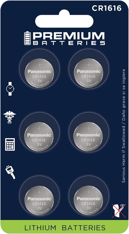 Premium CR1616 3V Lithium Coin Cell Battery - Japanese Engineered High Capacity (6 Pack)