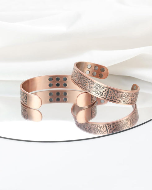 Copper Bracelet for Men - 18X Strength Magnetic Copper Bracelet, 99.99% Pure Solid Copper