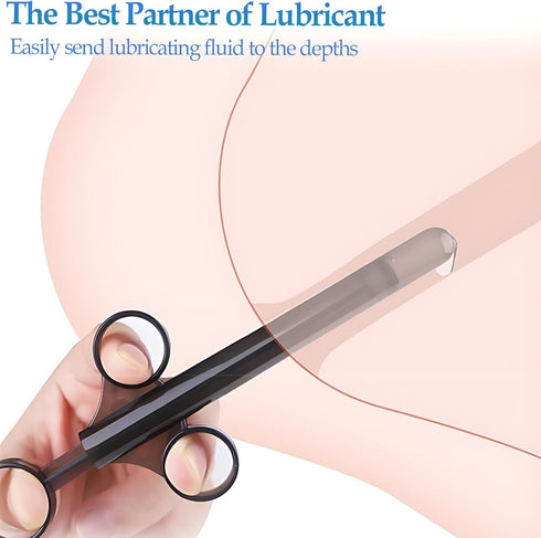 Lube Applicator Syringe with 10ml Precise Scales - 6.5” Reusable Long Lube Injector for Men, Women & Couples
