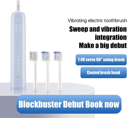 Rupital 3 IPX7 Wave Electric Toothbrush for Adults Sonic Vibration & Rotation Technology, Brush Heads, Waterproof