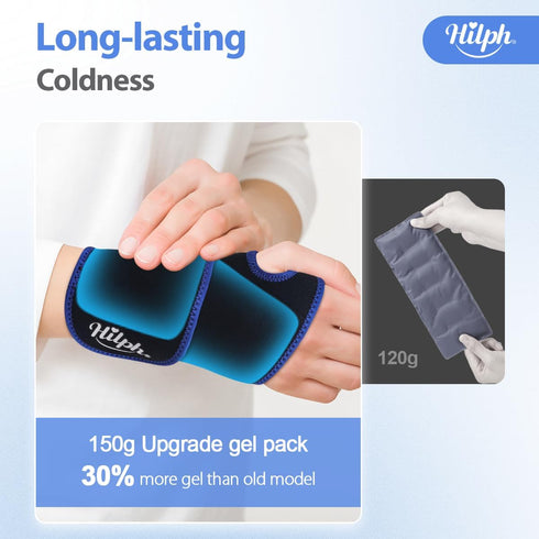 Hilph Wrist Ice Pack Wrap, Reusable Gel Cold Pack for Pain Relief, Hot & Cold Compress for Carpal Tunnel