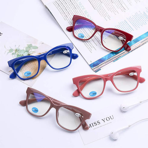 DOOViC 4-Pack Reading Glasses, Blue Light Blocking Computer Readers, Anti Eyestrain, Classic Style Spring Hinge 1.0