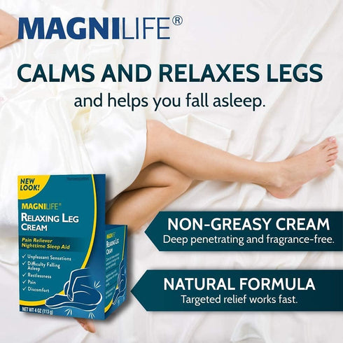 MagniLife Relaxing Leg Cream, 4oz Deep Penetrating Topical for Pain, Naturally Soothe Cramping and Discomfort with