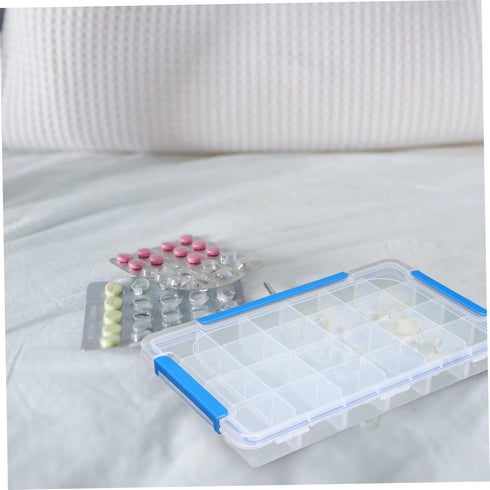 Portable Travel Toiletry Containers - Divided Medicine Box and Necklace Storage