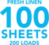 Eco Friendly Laundry Detergent Sheets, 100 sheets (200 loads) - Plant-Based Free and Clear Strips