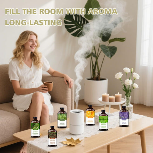 Set 6 Pack Aromatherapy Essential Oils Gift - (Lavender, Vanilla, Peppermint, Orange, Lemongrass, Cedarwood)