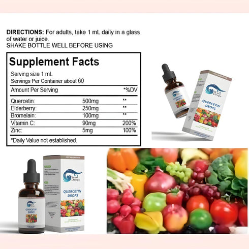 Quercetin Liquid Drops | Boost Your Immune Defense for Adults and Kids | Natural 2Fl Oz (1)